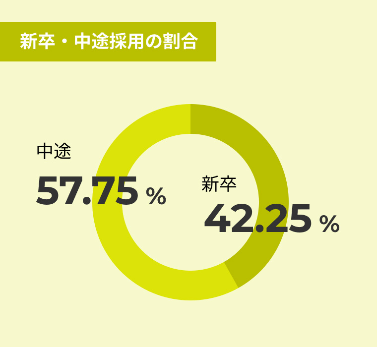 新卒・中途採用の割合